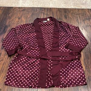 Victoria Secret Kimono Robe One Size 100% Polyester Silky Satin With Pockets GUC